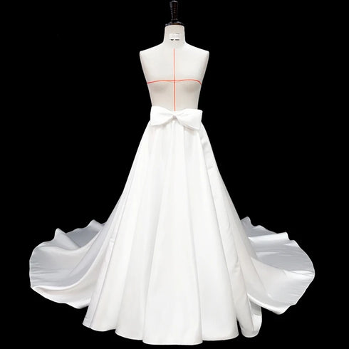 Satin Detachable Skirt Wedding Removable Train Bridal Overskirt